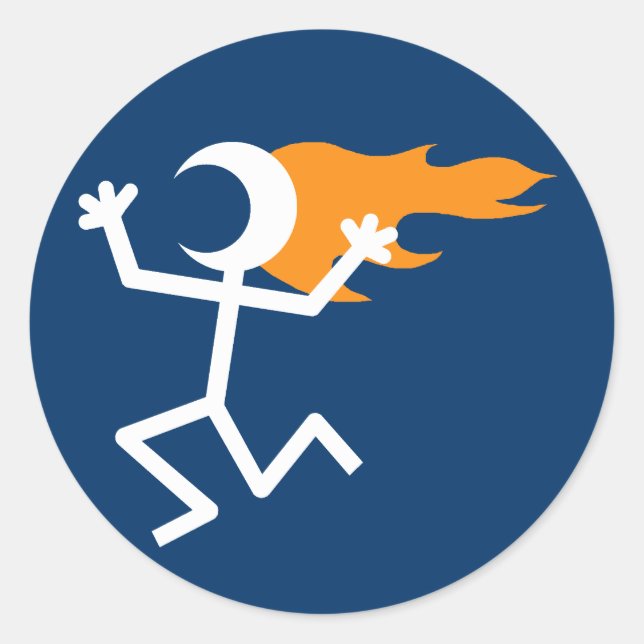 Adesivo Redondo Flaming Head (Frente)