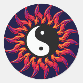 Adesivo Redondo Flaming Yin Yang Sun