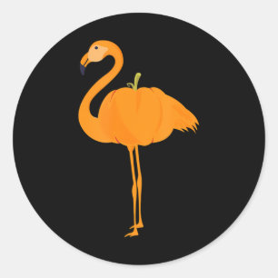 Adesivo Redondo Flamingbetween Funny Flamingpkin Halloween