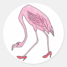 Adesivo Redondo flamingo