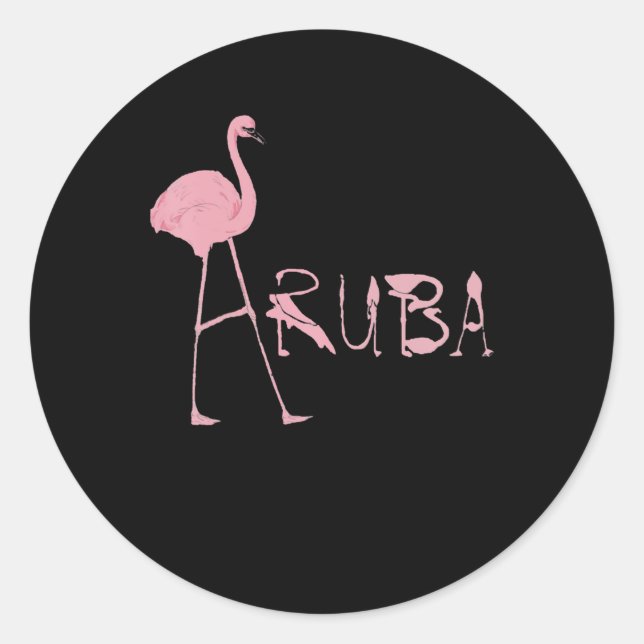 Adesivo Redondo Flamingo Aruba (Frente)