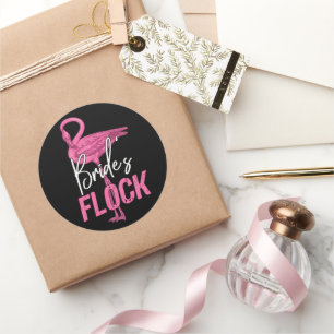 Adesivo Redondo Flamingo Bridesmaid Bridal Party