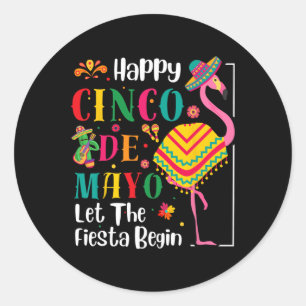 Adesivo Redondo Flamingo Cinco De Mayo Mexicano Fiesta Para Homens