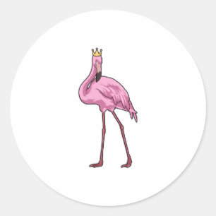 Adesivo Redondo Flamingo com Coroa
