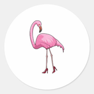 Adesivo Redondo Flamingo com salto alto