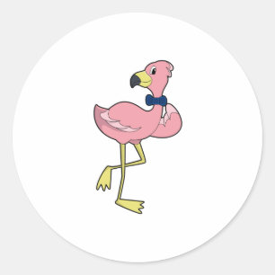 Adesivo Redondo Flamingo como cavalheiro com Tie