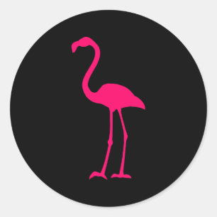 Adesivo Redondo Flamingo cor-de-rosa brilhante