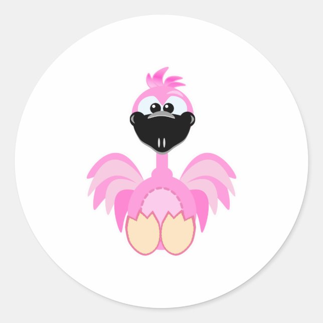 Adesivo Redondo Flamingo Cute Goofkins (Frente)