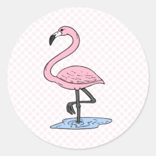 Adesivo Redondo Flamingo da fé