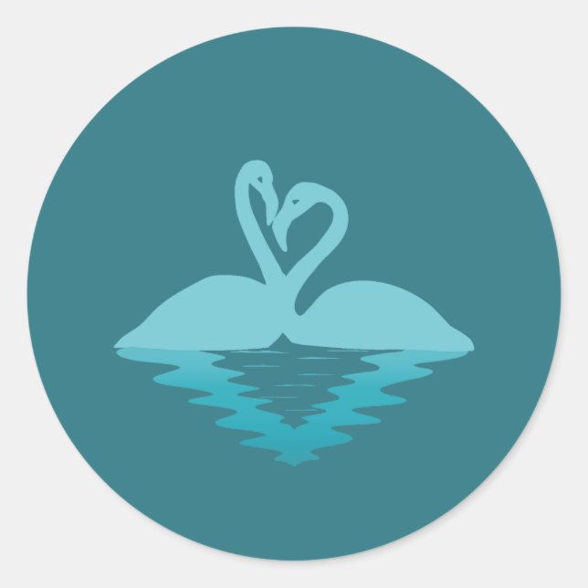Adesivo Redondo Flamingo Embrace (Frente)