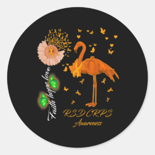 Adesivo Redondo Flamingo Faith Esperança Ama Consciência Do Rsd Cr