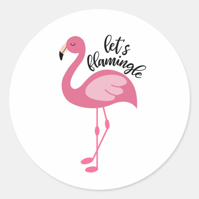 Adesivo Redondo Flamingo, Flamingle de Vamos (Frente)