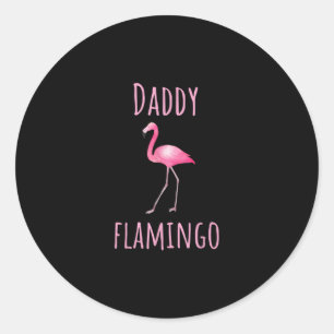 Adesivo Redondo Flamingo Gift Pai Flamingo Summer Pink Bird