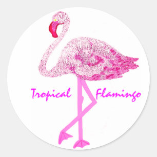 Adesivo Redondo Flamingo Glory