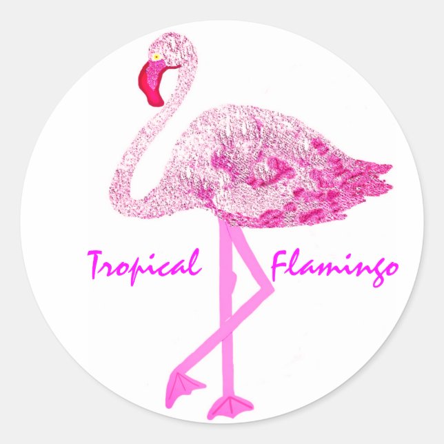 Adesivo Redondo Flamingo Glory (Frente)