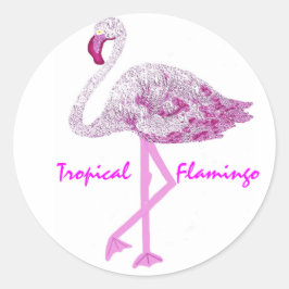 Adesivo Redondo Flamingo Glory
