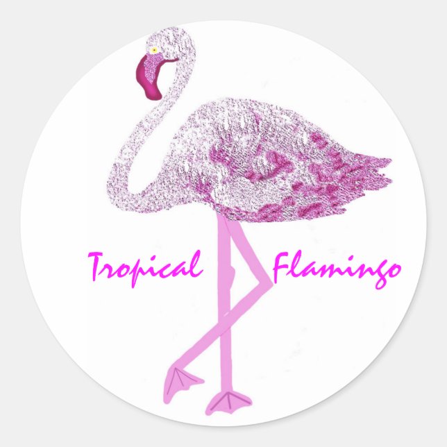 Adesivo Redondo Flamingo Glory (Frente)