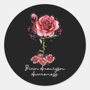 Adesivo Redondo Flamingo Hope Burgundy Fita Cérebro 1