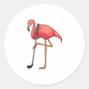 Adesivo Redondo Flamingo no Golf, clube de golfe