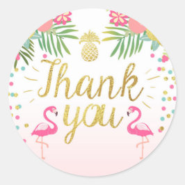 Adesivo Redondo Flamingo Party Favor Tags Cartões de agradecimento