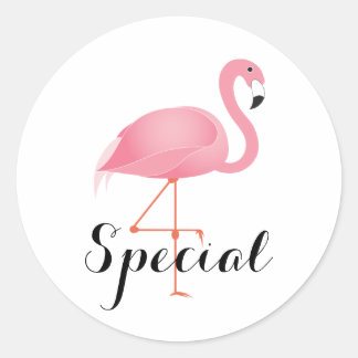 Adesivo Redondo Flamingo Rosa