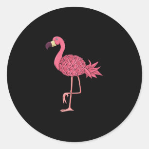 Adesivo Redondo Flamingo Rosa Abacaxi Havaí Férias Verão Homens