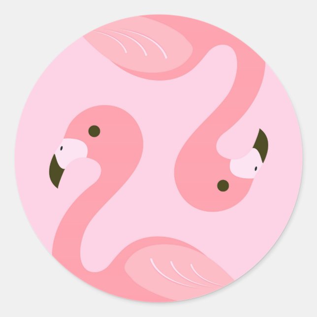 Adesivo Redondo Flamingo Round Sticker (Frente)