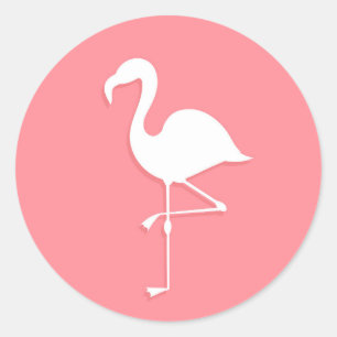 Adesivo Redondo Flamingo Sticker