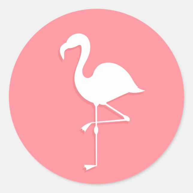 Adesivo Redondo Flamingo Sticker (Frente)