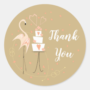 Adesivo Redondo Flamingo Wedding Obrigado Ao Redor De Ruas Clássi