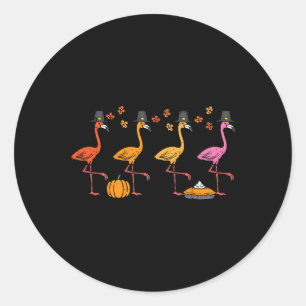 Adesivo Redondo Flamingos Engraçado Queda de Ação de Graças Homens