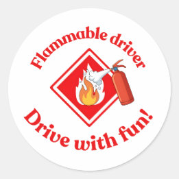 Adesivo Redondo Flammable Driver Trucker Art - Digital Download
