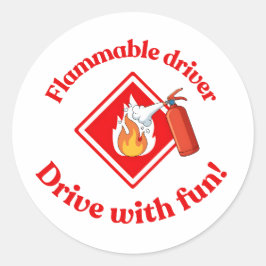 Adesivo Redondo Flammable Driver Trucker Art - Digital Download
