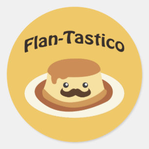 Adesivo Redondo Flan-Tastico! Flan Cute