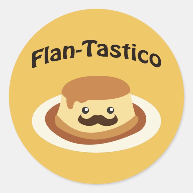 Adesivo Redondo Flan-Tastico! Flan Cute (Frente)