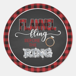 Adesivo Redondo Flanel Fling Before Ring Sticker - Red