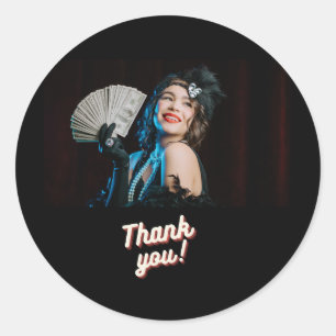 Adesivo Redondo Flapper Fabuloso Obrigado Sticker