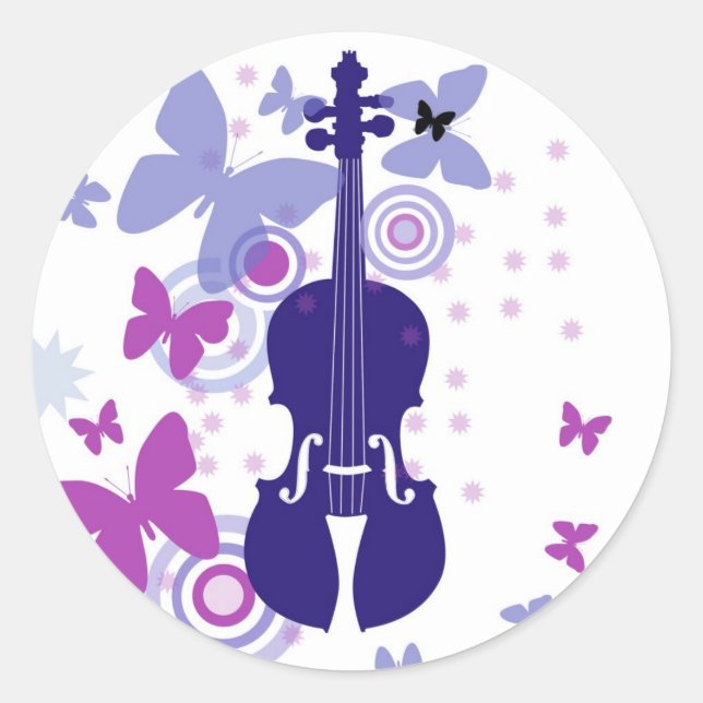 Adesivo Redondo Flautter Fiddle Violin Stickers (Frente)