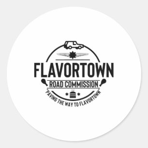 Adesivo Redondo Flavortown Men And Women Foodies Gift Flavort