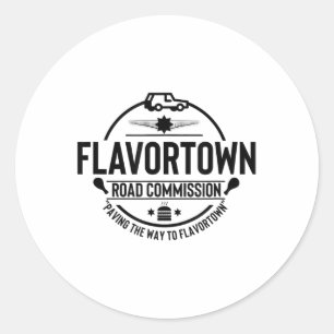 Adesivo Redondo Flavortown Men And Women Foodies Gift Flavort