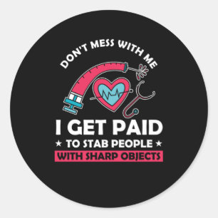 Adesivo Redondo Flebotomista Flebotomista de Pessoas de facadas Pr