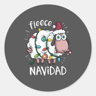 Adesivo Redondo Fleece Feliz Navidad Funny Bonito Boi Natal