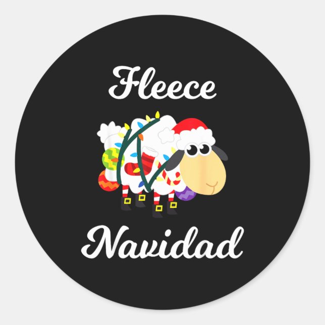 Adesivo Redondo Fleece Navidad Shirt Funny Feliz Mexican Christmas (Frente)