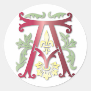 Adesivo Redondo Fleur-de-lis A Monograma