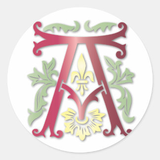 Adesivo Redondo Fleur-de-lis A Monograma