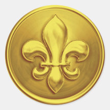 Fleur de Lis Amarelo Envelope Selo Emboscada