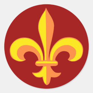Adesivo Redondo Fleur De Lis amarelo yellow