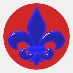 Adesivo Redondo Fleur De Lis azul blue