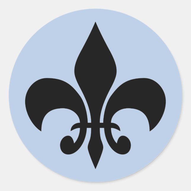 Adesivo Redondo Fleur de lis Blue Round Sticker (Frente)
