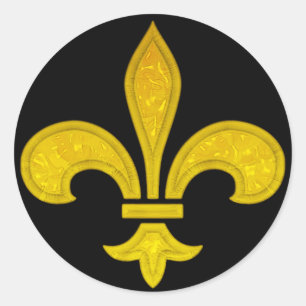 Adesivo Redondo Fleur De Lis Cut Glass